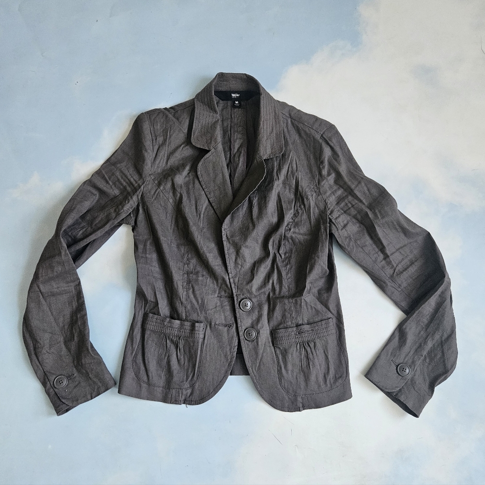 Gray Purple Button-Up Blazer Lightweight Blazer Jacket Sophistocated Jacket